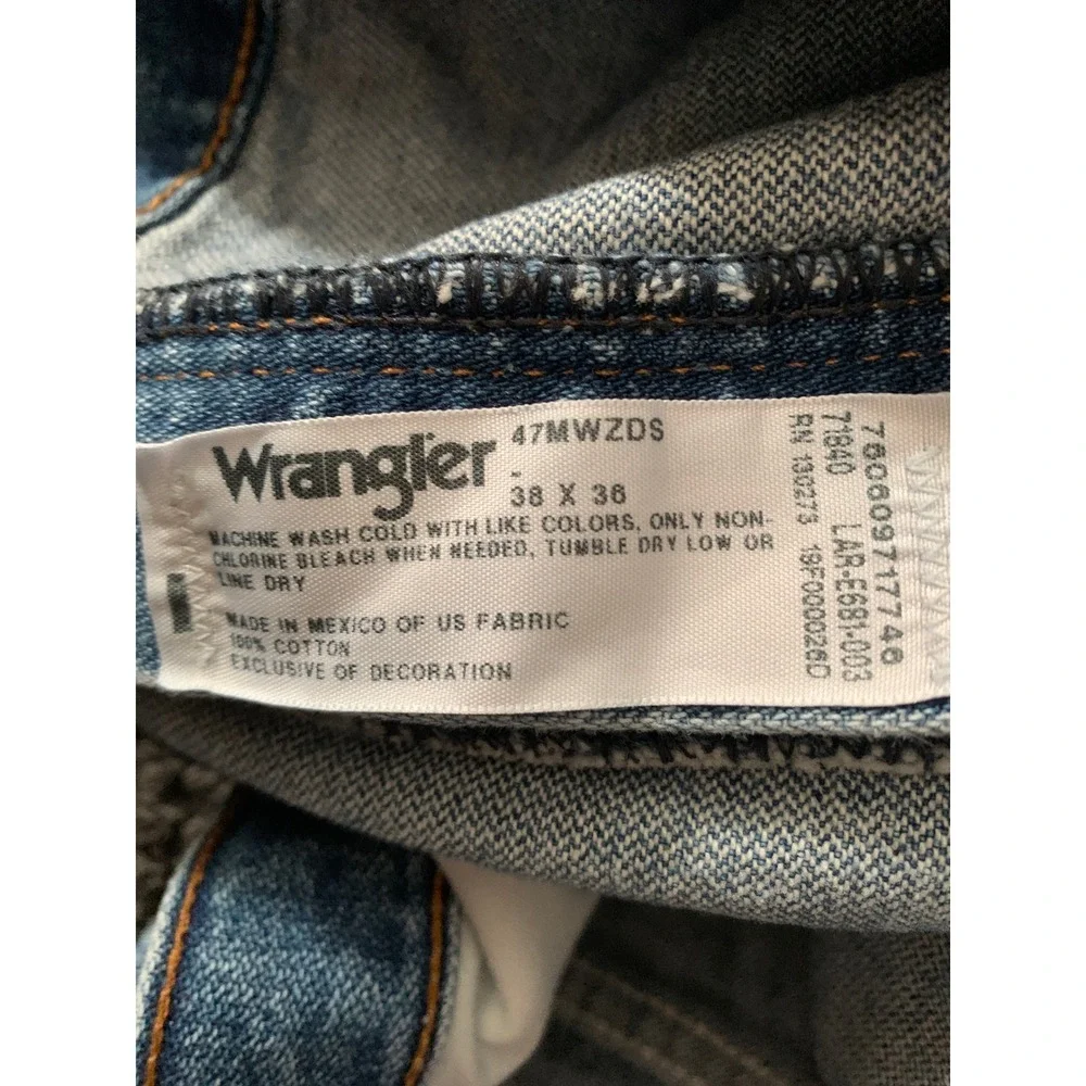 Wrangler Men 38x36 Jeans Blue 47MWZ Premium Performance Cowboy Cut Regular Fit